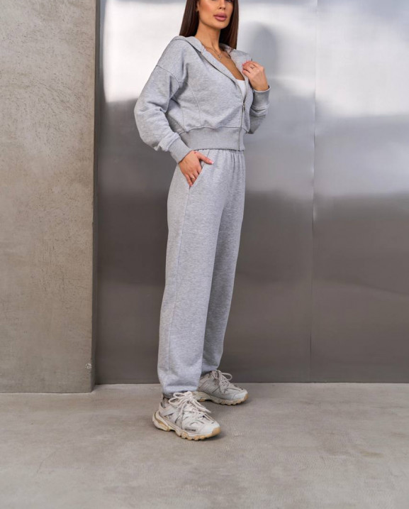 0809 спортивний костюм на блискавці з капюшоном зі штанами на резинці